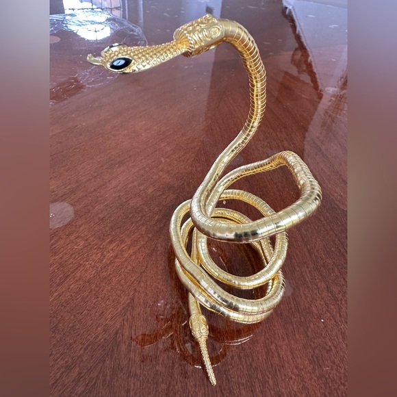 Metal Adjustable Gold Color, flexible Snake Necklace, bracelet, hair accessory - Picture 2 of 5